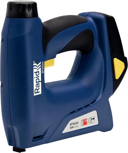BTX530 - Agrafeuse-Cloueuse Électrique Sans Fil à Batterie pour Agrafes N°53 & Pointes N°8, 1300 Tirs par Charge, Puissance Réglable, pour Tissus d'Ameublement / Moquette / Textiles (5000128)
