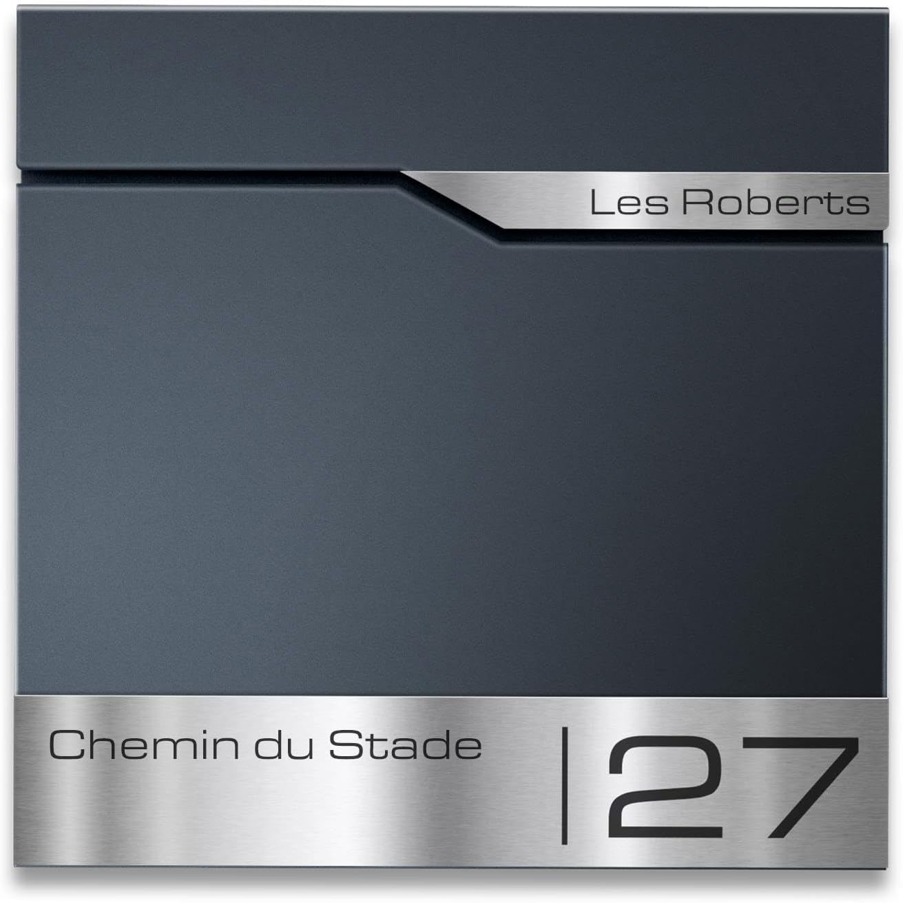 Metzler Boîte aux Lettres Murale avec Porte-nom, Design Moderne avec Compartiment à journaux Anthracite RAL 7016, Personnalisable avec Plaque Nominative en Acier Inoxydable V2A - Modèle Siebert… Ral7016 Anthracite