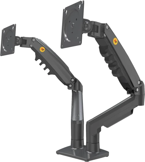 Support de Bureau pour 2 écrans PC LCD LED 17 "- 27" réglage dans Plusieurs Axes, Pivot, Ressort à gaz jusqu'à 2x9 kg 17" - 27"