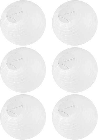 Bcowtte Lot de 6 abat-jours en papier japonais chinois pour mariage de fête, 50 cm (20) blanc crème