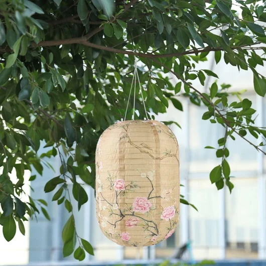 1 lanterne japonaise chinoise en papier - 25,4 cm - Pliante - Abat-jour en papier japonais - Pour maison, mariage, fête, bar, restaurant