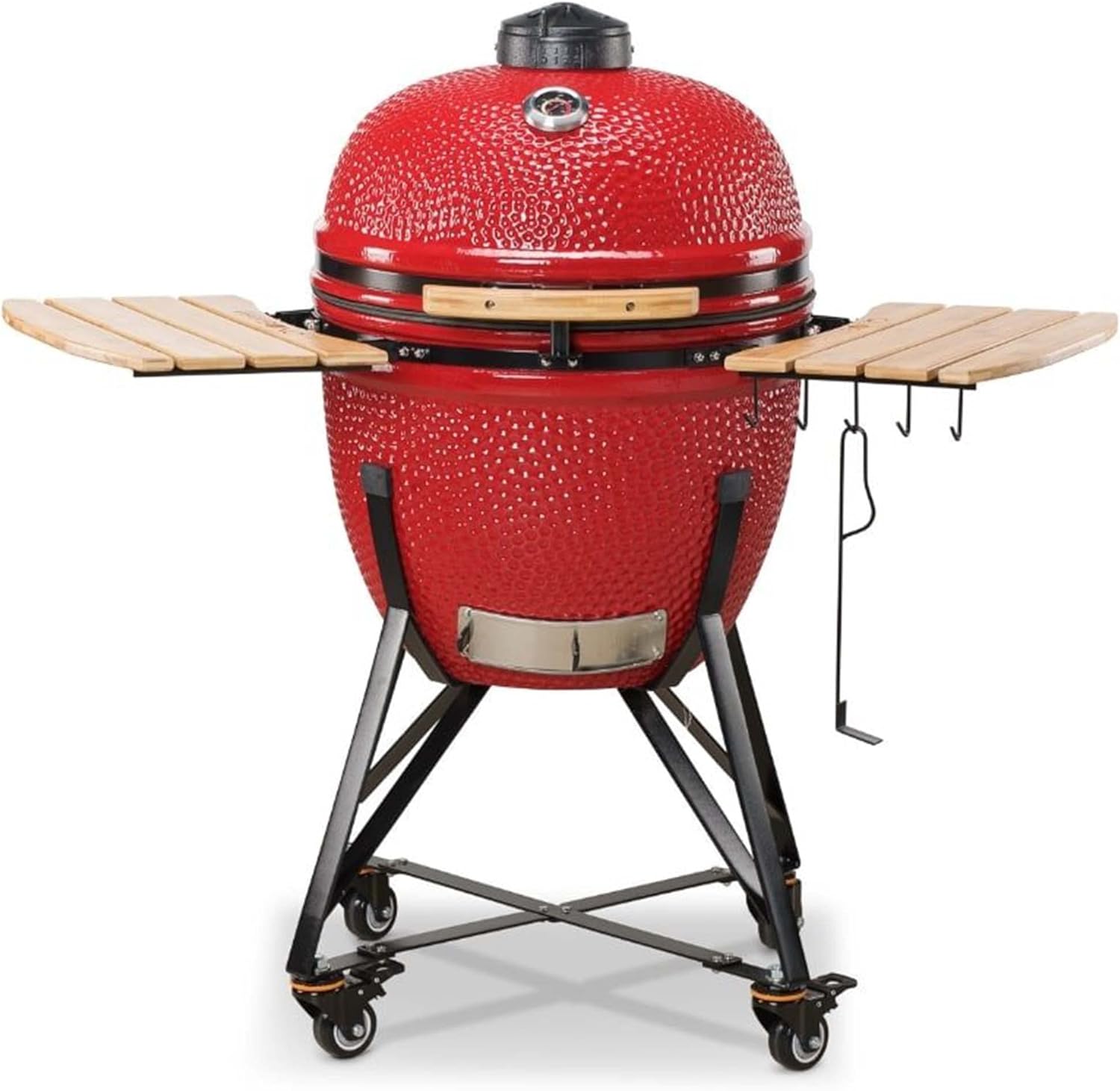 Grande Ø 59 cm Barbecue et 6 Accessoires Offerts Gratis - Barbecue Charbon De Bois Taille Portable - BBQ Et Fumoir - Rouge Barbecue Japonais Ceramique - Barbecue Balcon