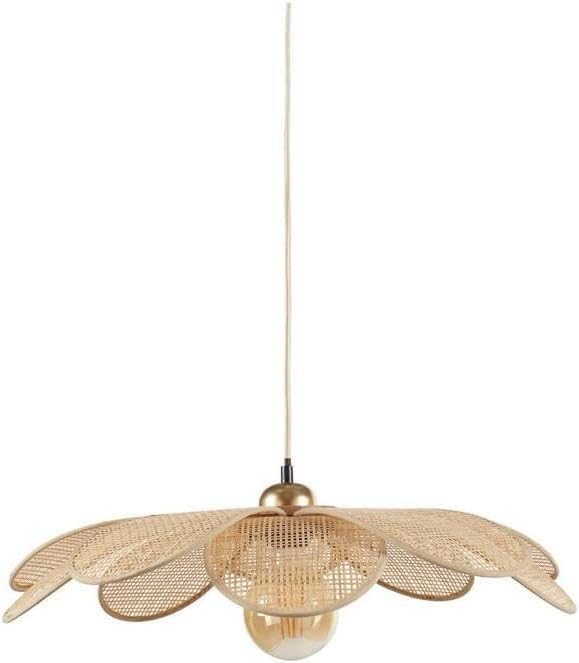 36191 Plafonnier, Suspension en bambou Petite Margaux - diamètre 60 cm, couleur naturelle - Plafonnier d'intérieur E27 pour salle à manger, salon, chambre