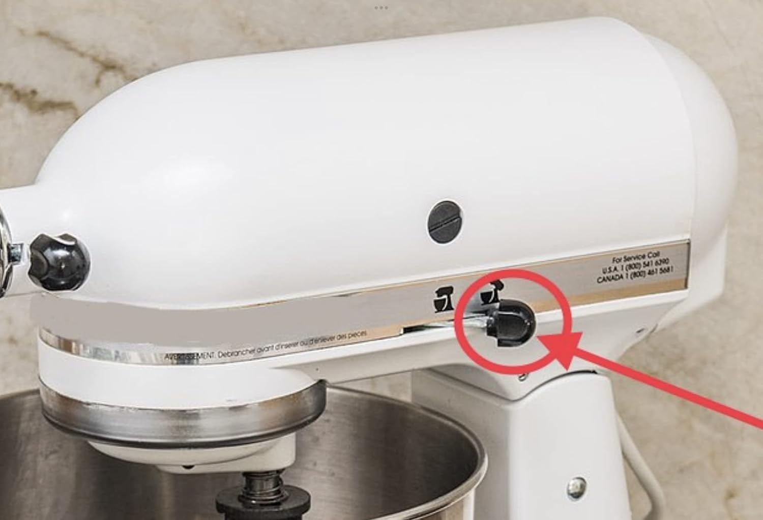 K Aid Bouton de levier de vitesse original pour robot de cuisine KitchenAid 5KSM90-5KSM185