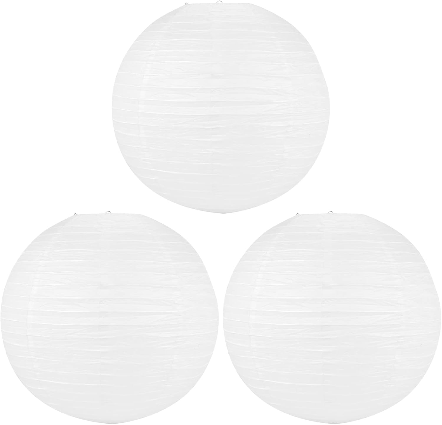 Bcowtte Lot de 3 abat-jours en papier japonais chinois pour fête, mariage - 50 cm (20) - Blanc crème