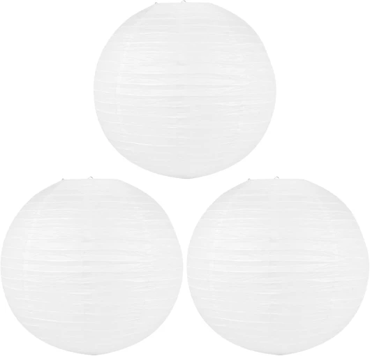 Bcowtte Lot de 3 abat-jours en papier japonais chinois pour fête, mariage - 50 cm (20) - Blanc crème