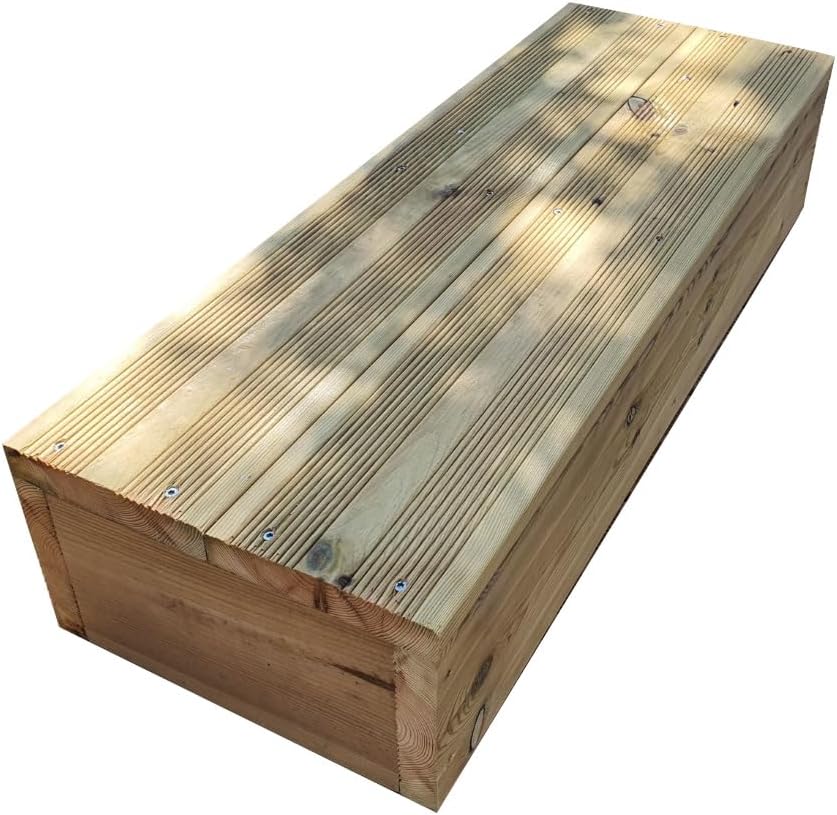 Marche Modulable- Marche Bois pour la création de votre Marche ou Escalier de Jardin en les empilant - Vinuovo (2 planches 29 cm, 100 cm)
