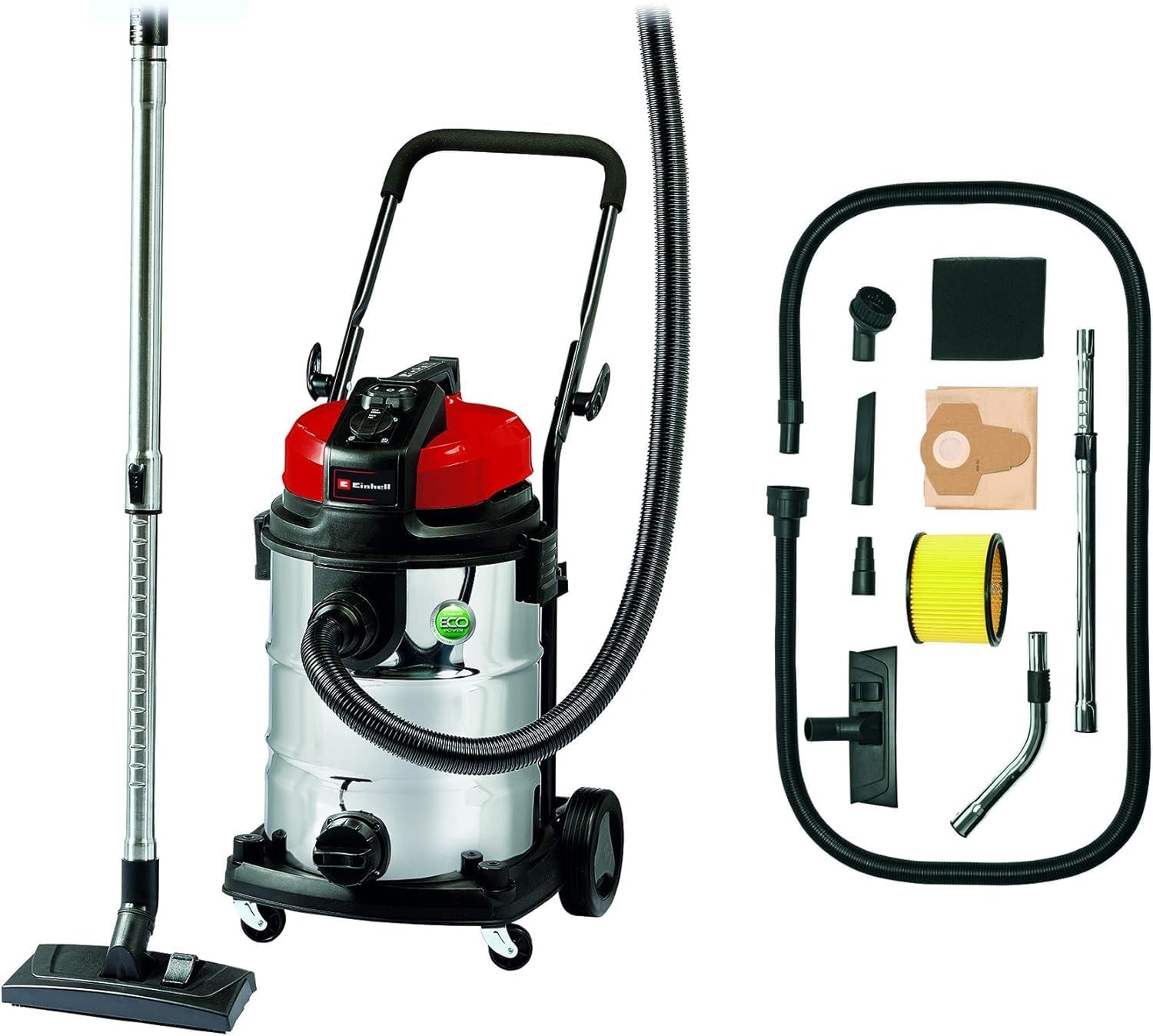 Aspirateur eaux et poussières TE-VC 2230 SA (1150W, Cuve 30L, Prise synchro OEP, Livré avec accessoires) Bidon
