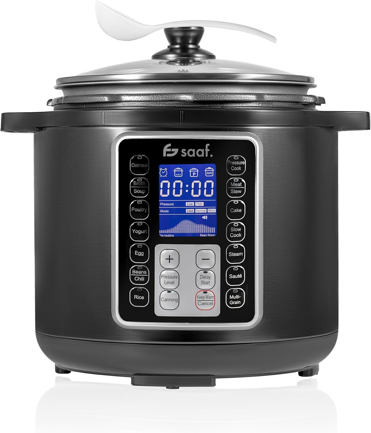 Multicuiseur - Set 11 Pièces - 12 Programmes Automatiques - Mijoteuse, Cuiseur à Riz, Cuiseur Vapeur, Autocuiseur - Gris - de Saaf