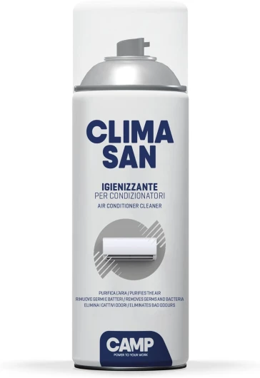 Climasan Nettoyant – Nettoyant Climatisation Maison, Spray pour Climatiseurs, Enlève Germes et Bactéries - Nettoyage Climatiseur à Action Purifiante Made in Italy, 400 ml 400 ml (Lot de 1)