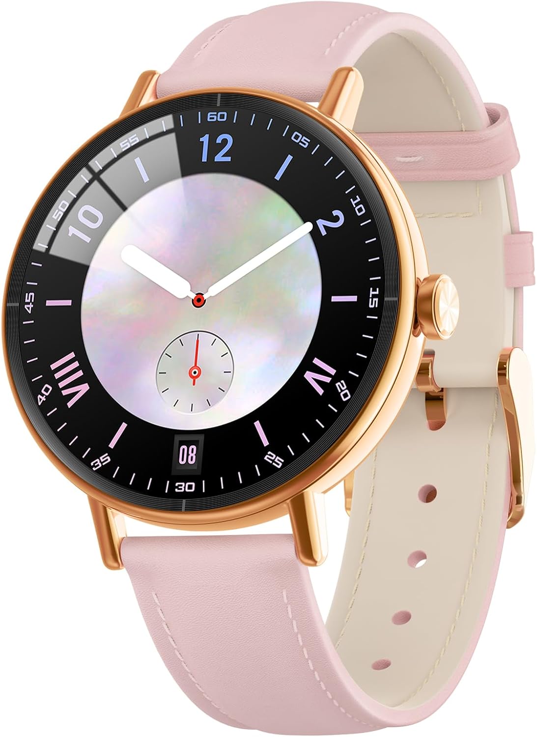 Montre Connectée Femme avec Réponse/Appel, 1.27" Cadran Dynamique - Fréquence Cardiaque/Sommeil/SpO2,Montre Connectée Femme pour Samsung/iPhone/Android, Étanche IP68, 110+ Modes Sport- Rose 1,27 Pouces Rose