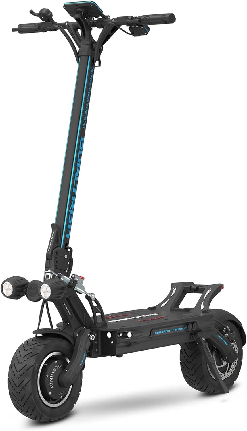 DUALTRON Trottinette Electrique Adulte Thunder 3-72V 40Ah, 2 Moteur 2500W, Autonomie jusqu'à 125km, 25km/h, Rapide puissante et Confortable, Noire