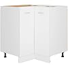 Armoire d'angle Basse Lyon Blanc 75,5 x 75,5 x 81,5 cm Bois d'ingénierie 1x corner bottom cabinet (2 doors) Blanc