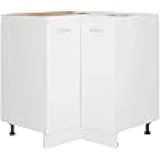 Armoire d'angle Basse Lyon Blanc 75,5 x 75,5 x 81,5 cm Bois d'ingénierie 1x corner bottom cabinet (2 doors) Blanc