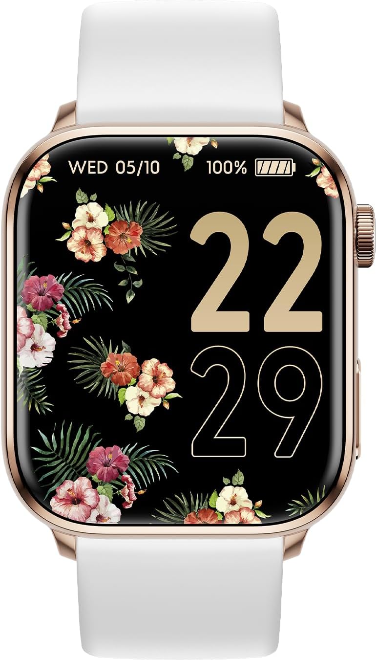 Ice-Watch - ICE smart 2.0 - Montre connectée avec bracelet en silicone (1,96 pouces) Rose-gold et blanc