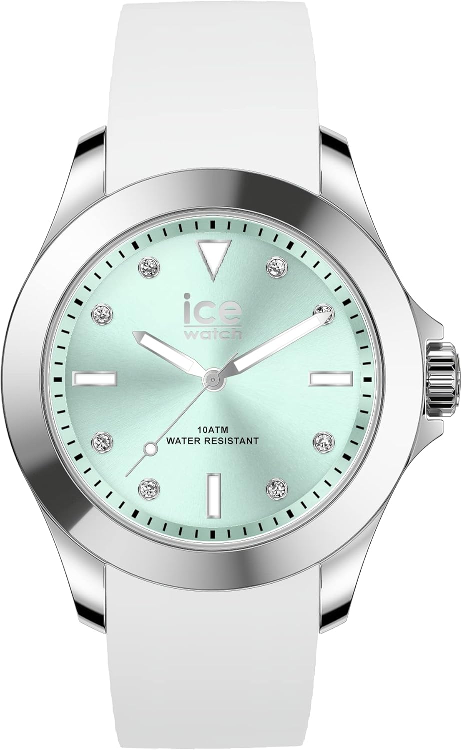 Ice-Watch - ICE steel White Pastel - Montre Blanche pour Femme avec Bracelet en Silicone (Medium) Vert