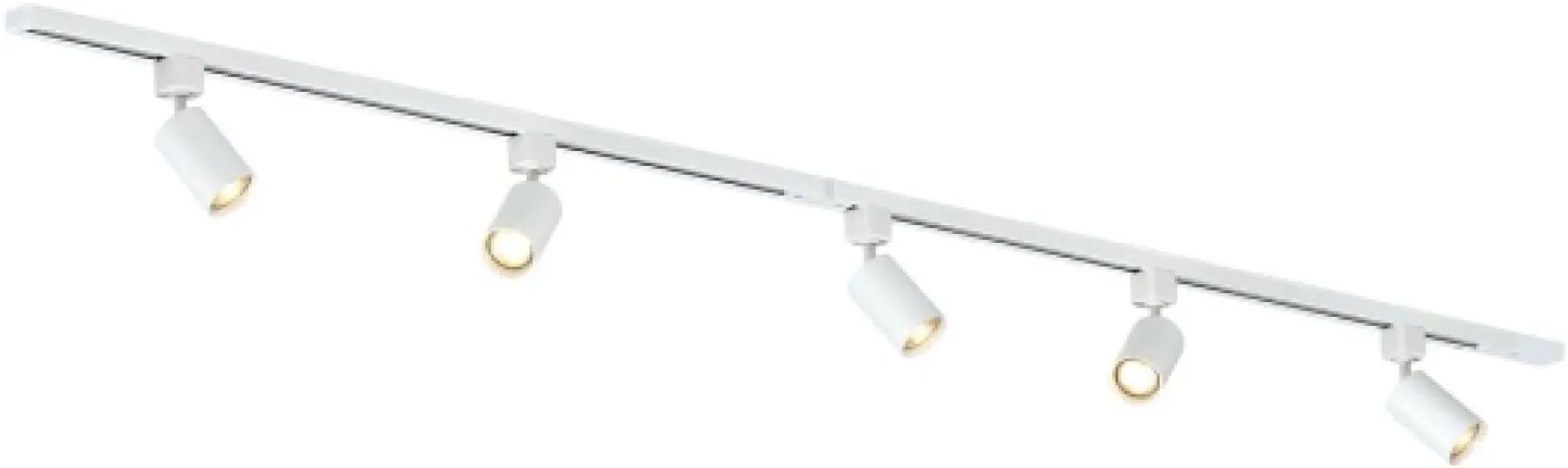 Focus III – Système d’éclairage LED monophasé – 2 rails de 1m (200cm) – 5 spots GU10 orientables – blanc – plafonnier moderne – pour cuisine, salon, salle à manger