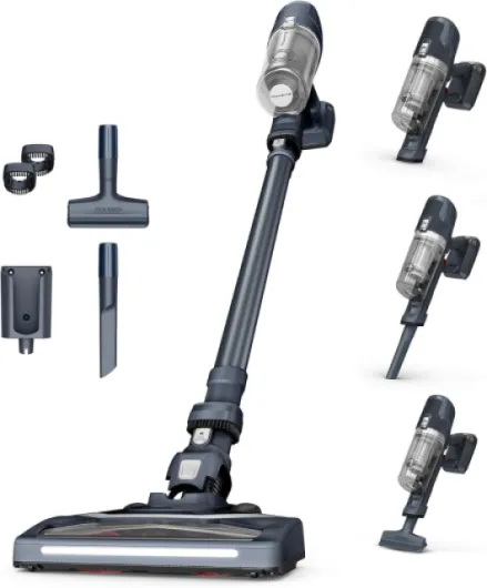 X-Pert 6.60 Aspirateur Balai sans fil, Léger, Puissance 100W, Autonomie 45min, Efficace sur tous Types de Sols, LED RH6831EO, Bleu Noir 4 Accessoires