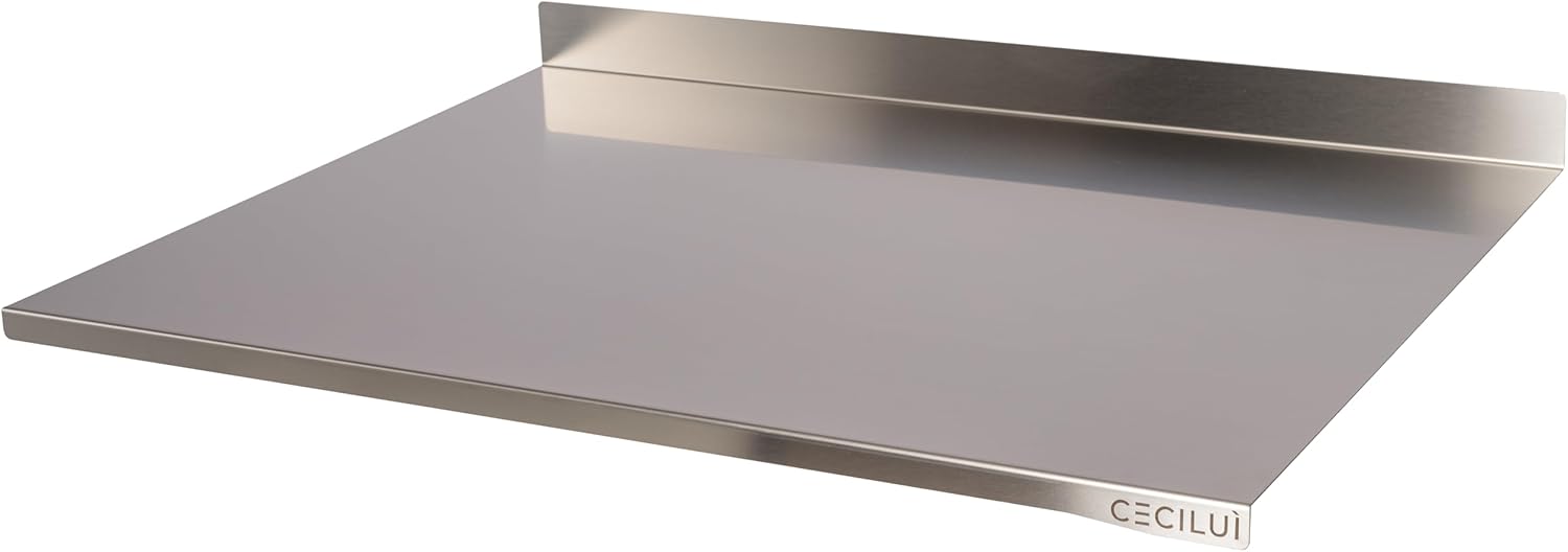CECILUÌ Planche à découper en acier inoxydable pour pétrir, tapis antidérapant, planche à découper de cuisine professionnelle, planches à découper, table de travail (75x57.3 élevé derrière)