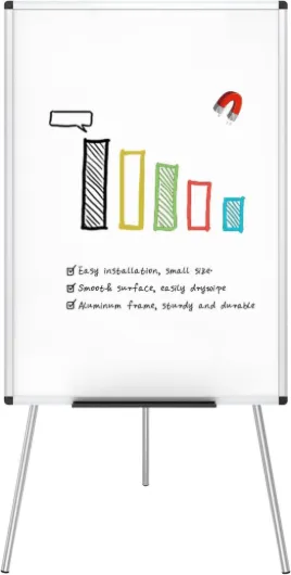 VIZ-PRO Chevalet de conférence - Tableau Blanc Effaçable & Magnétique - Réglable en hauteur & usage flexible, 90 x 60 cm Moderne