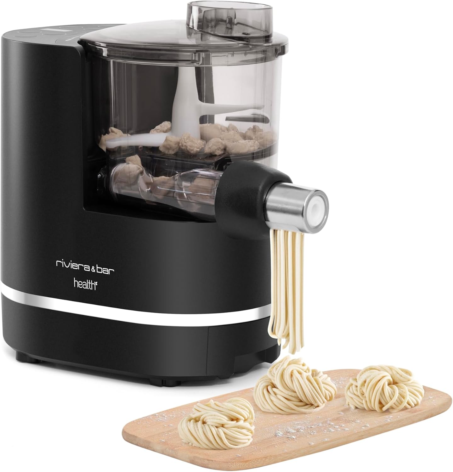 Riviera&bar, Machine à Pâtes, Balance Intégrée, 220W, 2 Programmes Automatique/Semi,Automatique, 8 Types de Pâtes, Sans Gluten, Accessoires Inclus, Modèle PMP350