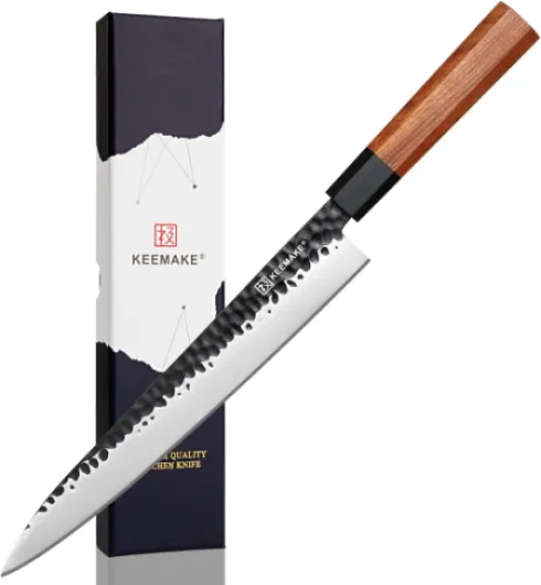 Couteau Japonais Cuisine Sashimi - Couteau de Cuisine Professionnel 25 cm en Acier Inoxydable, Couteau Filet Yanagiba pour Poisson, Manche Palissandre Octogonal Couteau Yanagiba