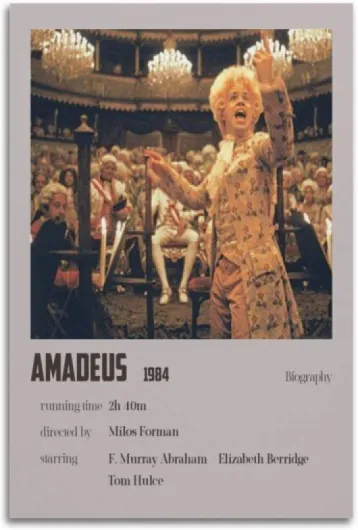 GFUWEWQEGUU Amadeus Affiches murales esthétiques - Décoration murale vintage - Toile pour salon, chambre à coucher - 30 x 45 cm - Sans cadre 12x18inch(30x45cm) Sans cadre