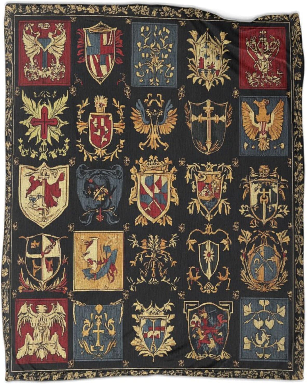 Kaiyun Médiéval Édredon - Héraldique Couverture De Canapé - Housse De Voyage Douce Et Confortable,80x90inch(200x230cm) 80x90inch(200x230cm) Style-11