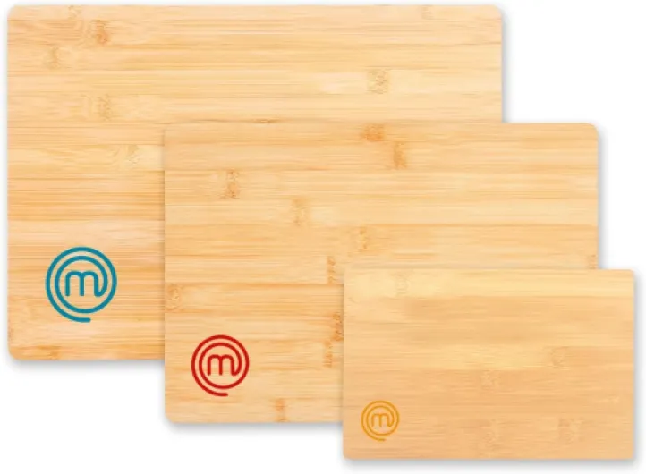Planches à Découper Bambou, Lot de Planche à Découper Bois avec Rainures - 38cmx27,5cm / 34cmx23,5cm / 23cmx15cm, Antibactérien Surface Idéal pour la Découpe Pain, Légumes, Fruits & Viande Lot de 3 avec Rainures