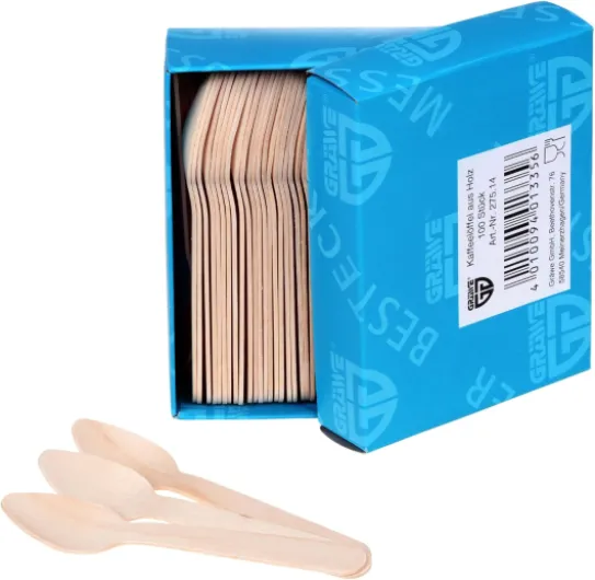 Lot de 100 cuillères jetables en bois petite taille