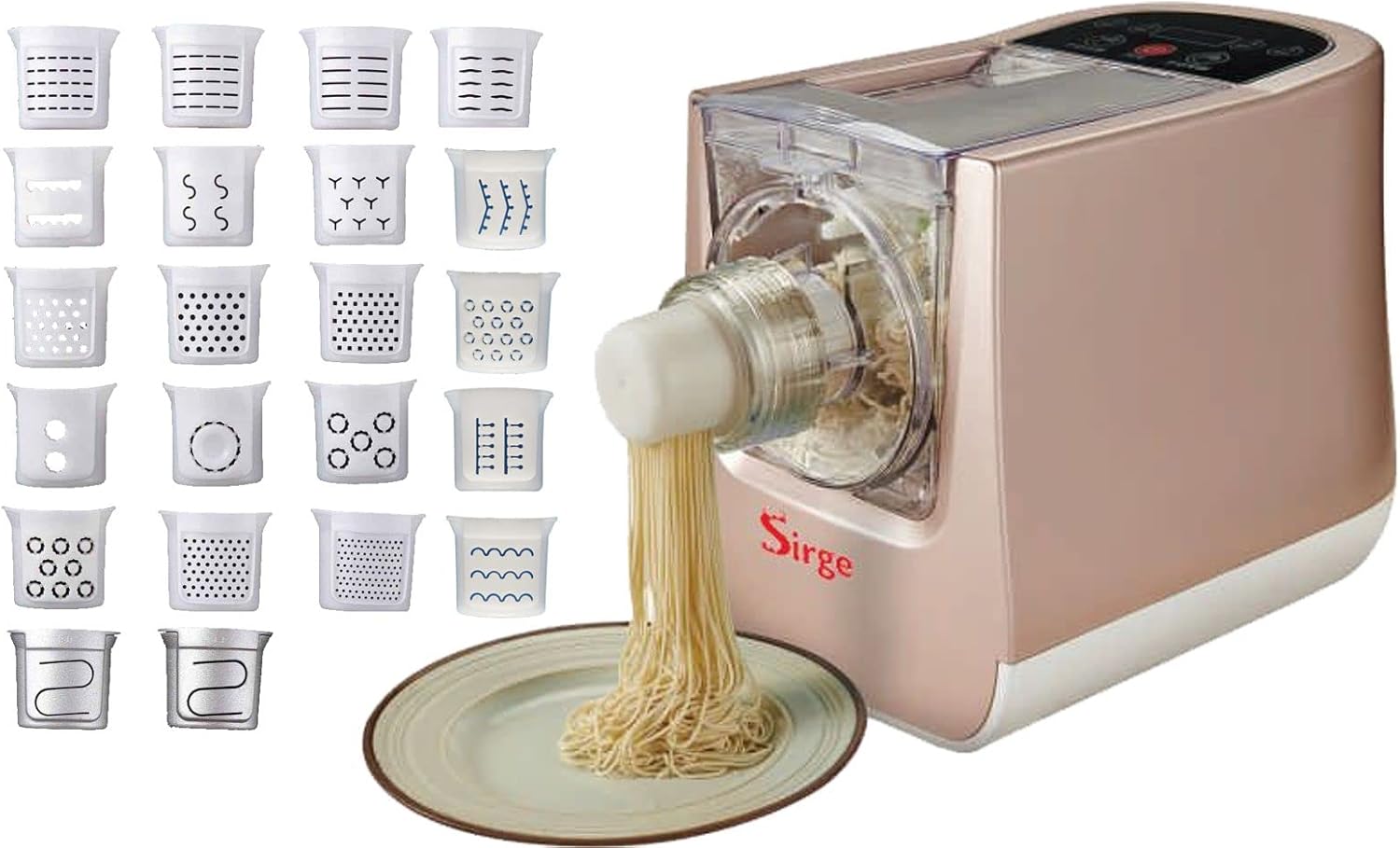 Sirge PASTARITA Machine À PÂTES sans Gluten 300 Watt - 22 types de PÂTES + Ravioli, Lasagne - 650 gr