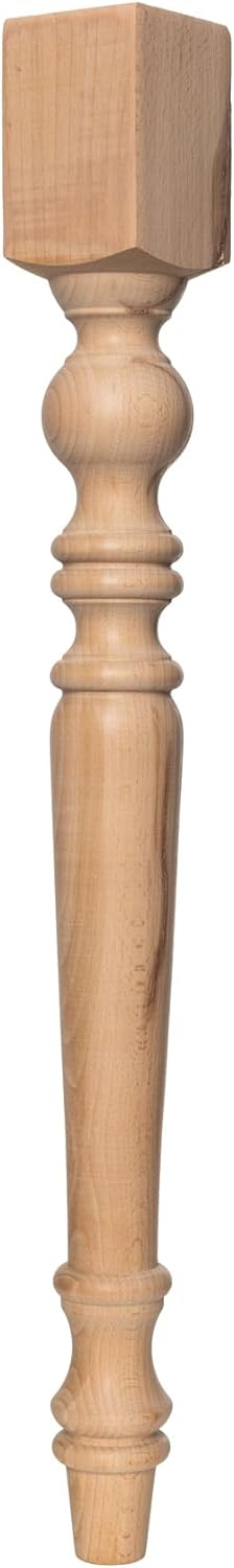 Goji Home Decor Pied de table en bois de ferme - 73 cm - En bois de hêtre brut - 1 pièce - Marron - Tourné - À visser - Pour la maison, le bureau, le jardin, la cuisine, l'ordinateur, le travail 29 Inch / 73 cm