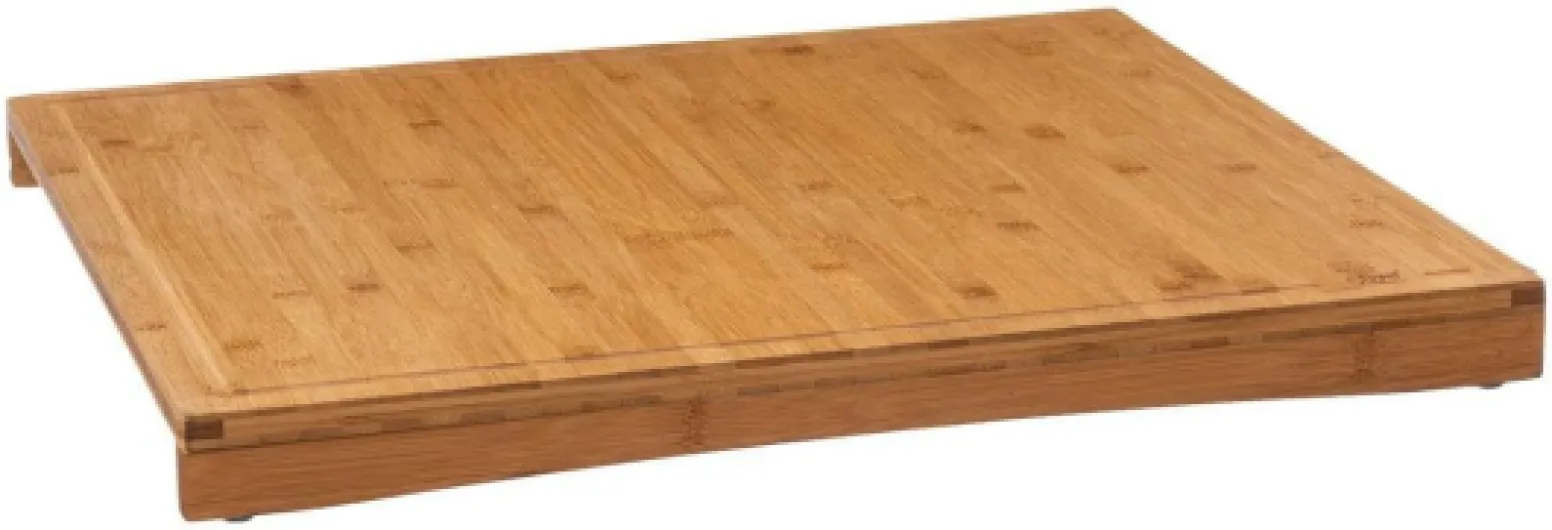 5five - Cache plaque 52x58 cm en Bambou 3-en-1 - Planche à découper en Bois - Protège Crédence - Protège Plaque - Compatible Induction Gazinière Vitrocéramique