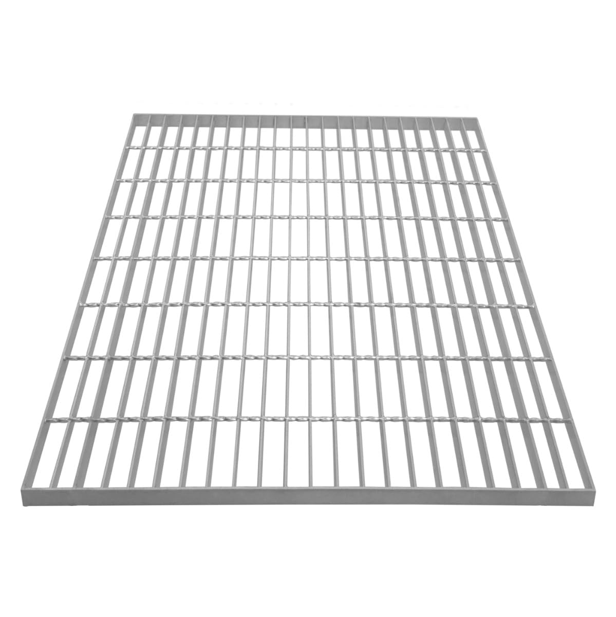 Grille Caillebotis Acier Galvanisé 800mm x 800 mm - Min 260gr/m² Maille 32 x 100mm Grillage Revêtement Sol Passerelle Passage Voiture - Capacité 640KG - Résistant à la Corrosion EN ISO 1461 80cm x 80cm
