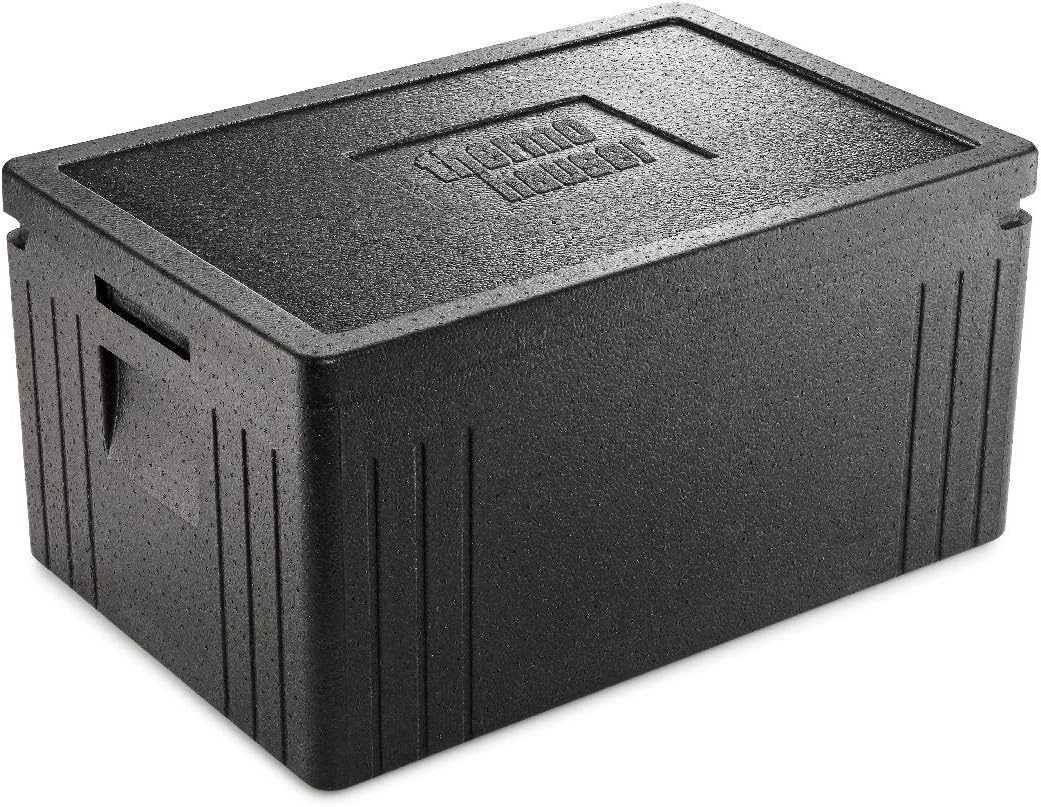 Thermohauser Eco Line Boîte Isotherme en polypropylène, Normes GN 1/1, avec Couvercle, 45 l, Noir Unique