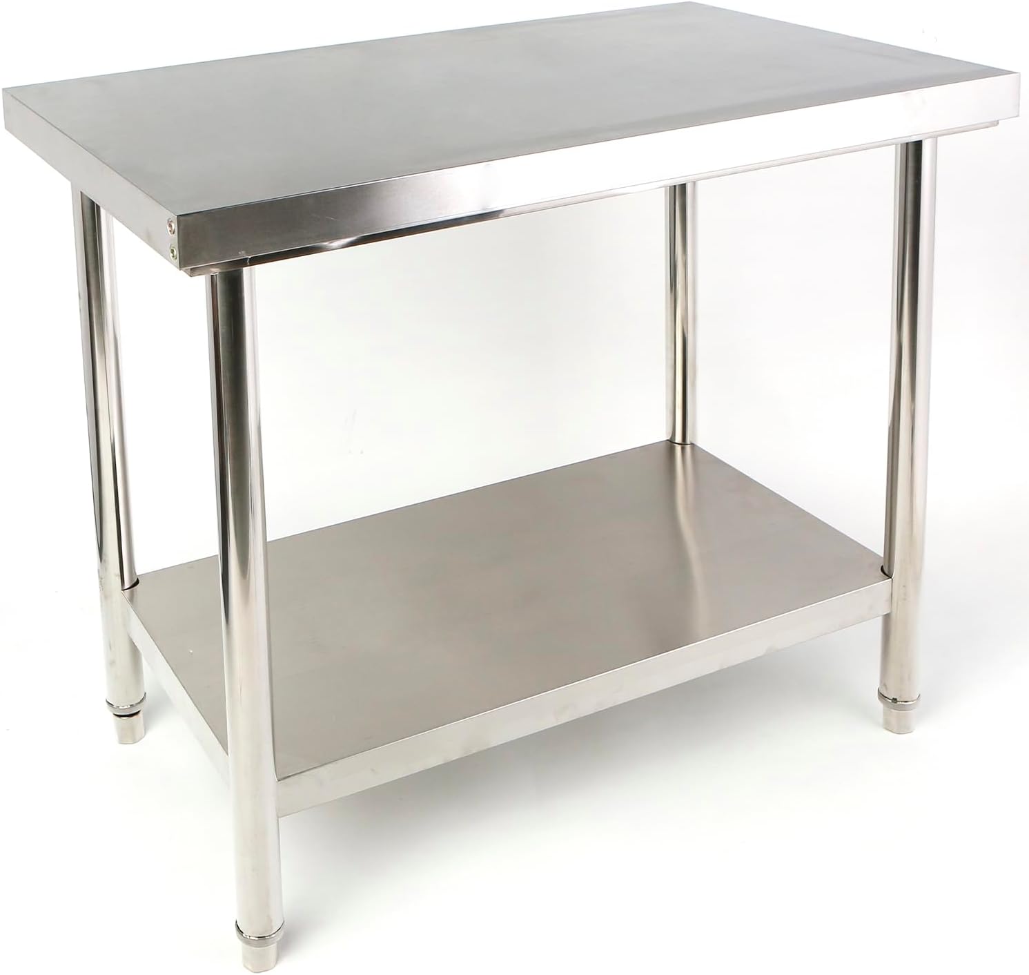 FINEUNAN Table de travail en acier inoxydable - 100 x 85 x 60 cm - Charge maximale : 250 kg - Table de cuisine gastronomique en acier inoxydable avec pieds réglables et grande surface inférieure Table Sans Support 100x85x60cm