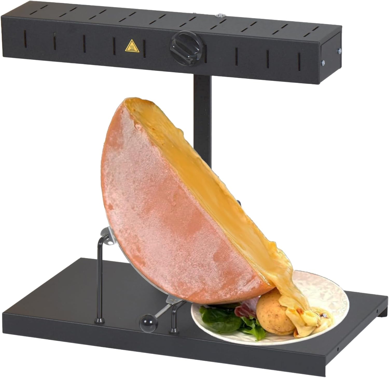 Appareil à Raclette Alpage® Signature Basalte - Fabriqué en France - pour toute Portion de Meule - 6 à 8 Personnes - Rampe Chauffante Réglable - Interrupteur de Sécurité - 230 V Noir