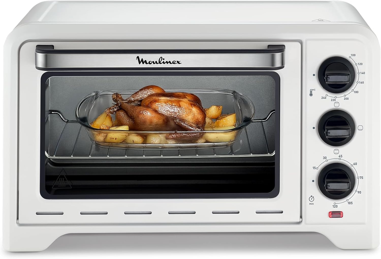 Four posable Optimo 19 L, Thermostat jusqu'à 240 °C, 3 modes de cuisson dont gril, minuteur, 6 niveaux de cuisson, Chaleur traditionnelle, Blanc OX441110 19L Blanc