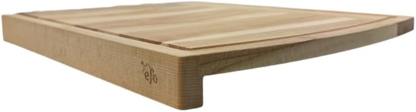 Planche à découper XL 47 x 37 cm - Planche à découper avec bord butée en bois de hêtre - Grande planche de cuisine pour un travail efficace de la cuisine et une protection du plan de travail -