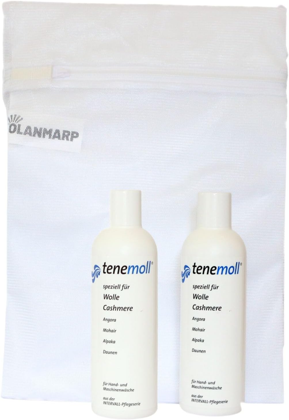 Lessive liquide concentrée pour laines Angora,Mohair,Cachemir délicates TENEMOLL 250g avec Olanmarp filet à linge 1 pièce (480 ml) 240 ml (Lot de 1)