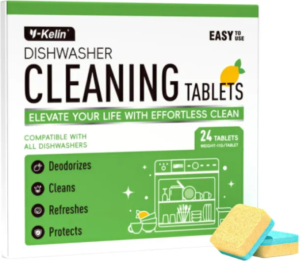 Tablettes de nettoyage en profondeur pour lave-vaisselle – 24 dosettes de détartrage et de rafraîchissement puissantes, nettoyage en profondeur pour machine à lave-vaisselle, ingrédients naturels,