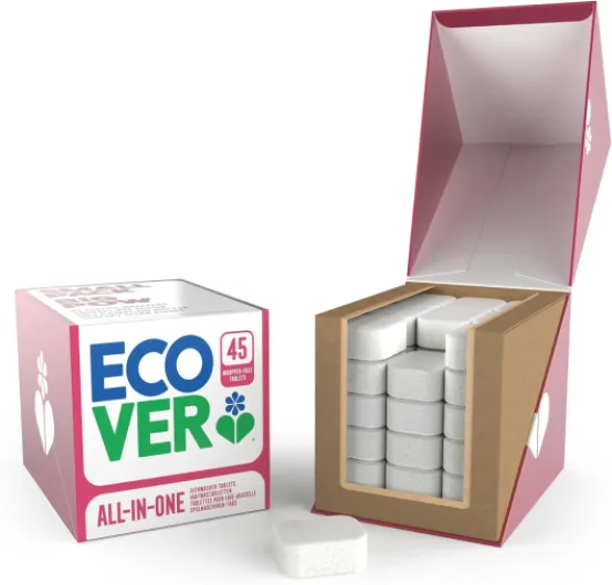 All-in-one Tablettes Lave-vaisselle Tout-en -1, Nettoyage Efficace, Dégraisse, Fait Briller, Parfum Mandarine et Citronnelle,1 Paquet de 45 Tablettes