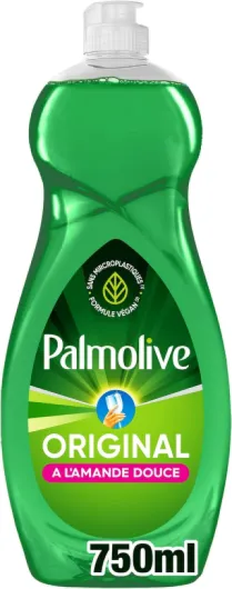 PALMOLIVE - Liquide Vaisselle Palmolive Original à l'Amande Douce - Respectueux de la Peau - Produit Dégraissant Pour une Vaisselle Étincelante - Flacon 750 ml Produit vaisselle 750 ml (Lot de 1)