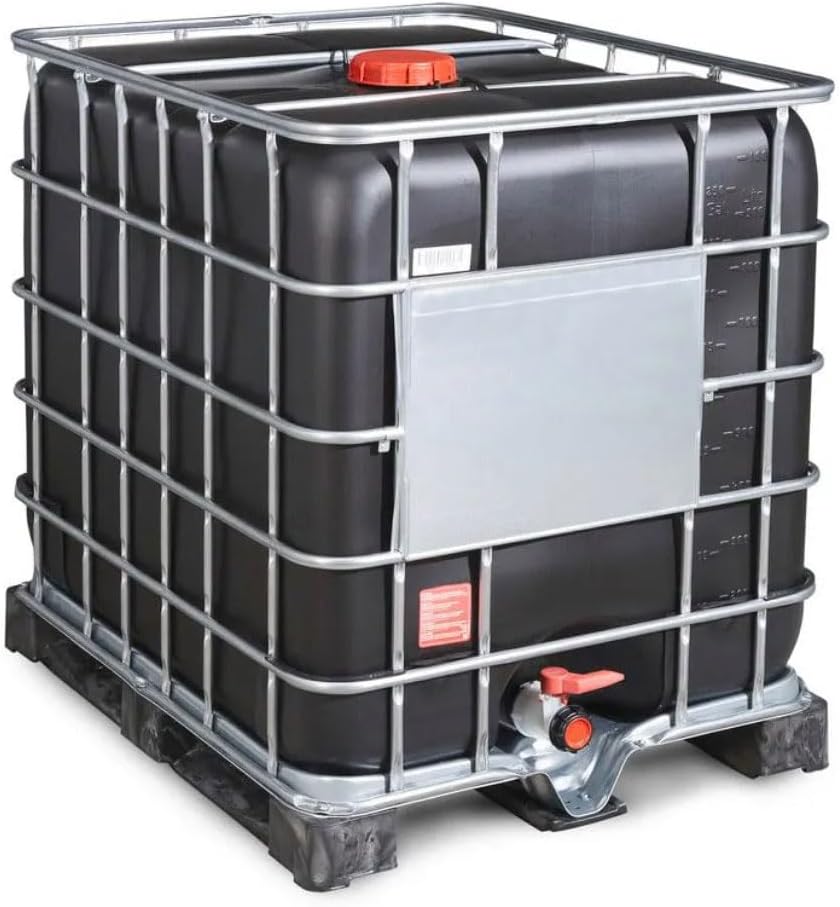 Récupérateur Eau de Pluie Noir Anti-UV RENSON reconditionné, IBC, cuve 1000 litres, réservoir Eau de Pluie, Citerne Eau