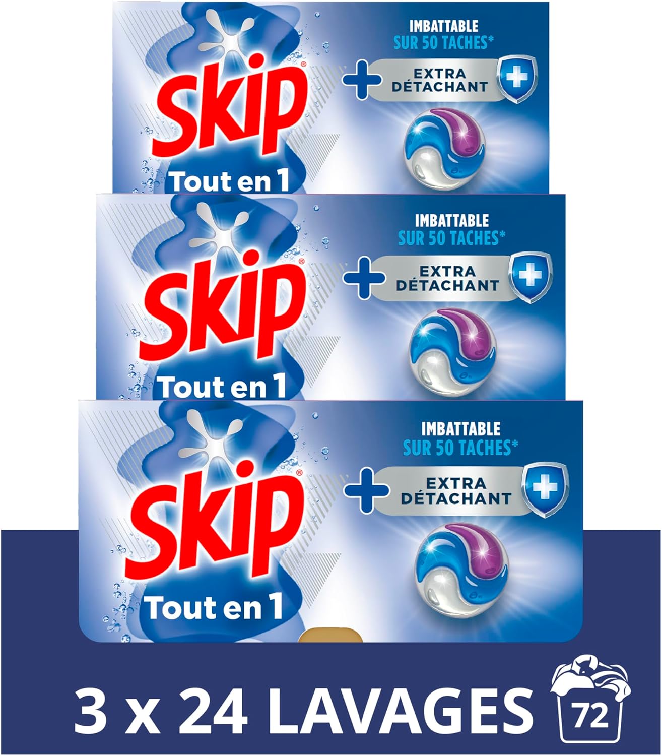 Lessive Capsules Tout-en-1 Extra Détachant 3x24 Lavages Extra Détachant 72 unité (Lot de 1)