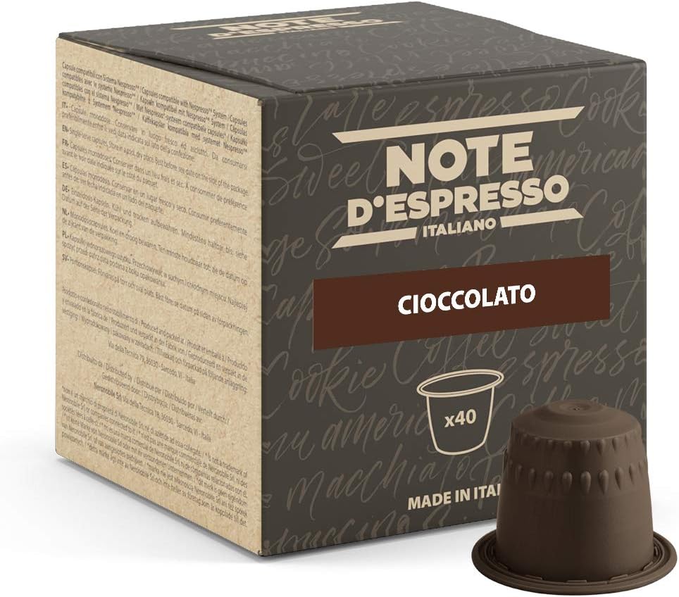 Note d'Espresso - Chocolat - Capsules Exclusivement Compatibles avec Machine NESPRESSO* - 40 x 7 g Chocolat 40 unité (Lot de 1)
