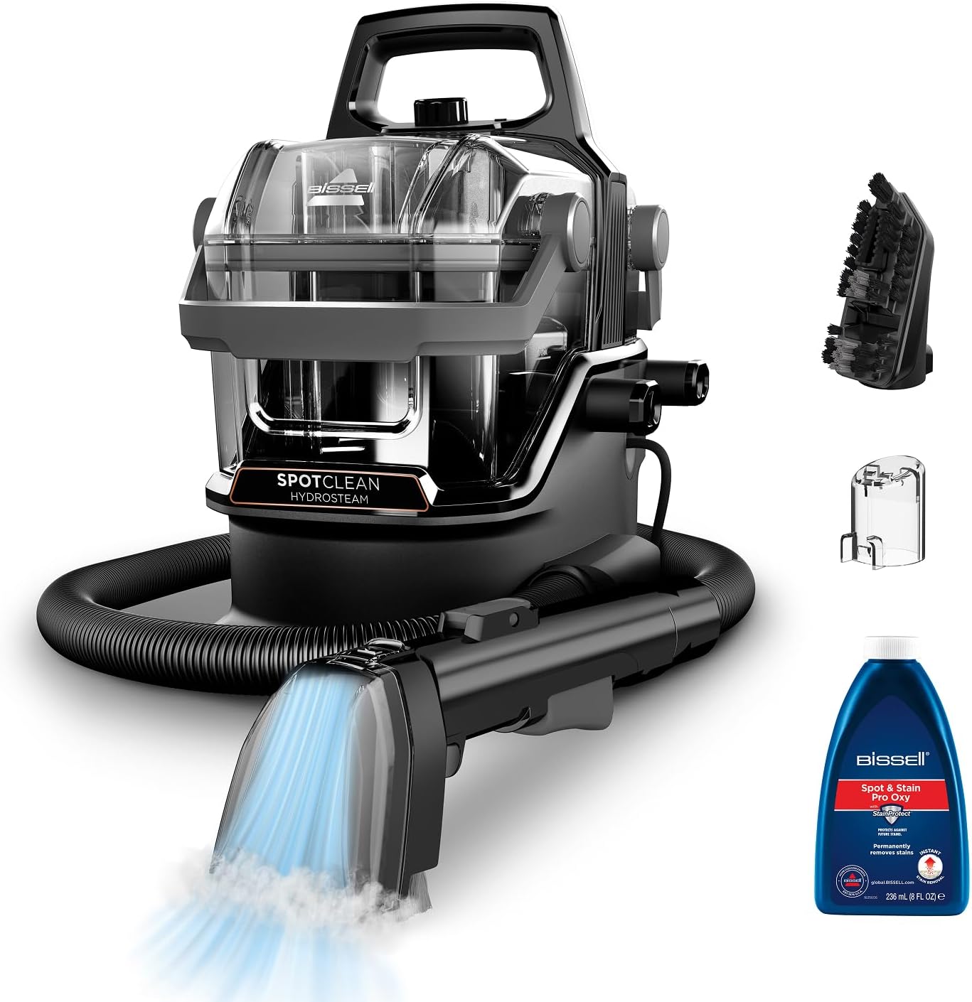 SpotClean HydroSteam, Shampouineuse Canapé, Moteur Puissant de 1000W, Nettoyeur Vapeur avec Technologie HydroSteam, Nettoyeur pour Tapis, Moquettes, Meubles, Tissus, Voiture & Plus, 3689N