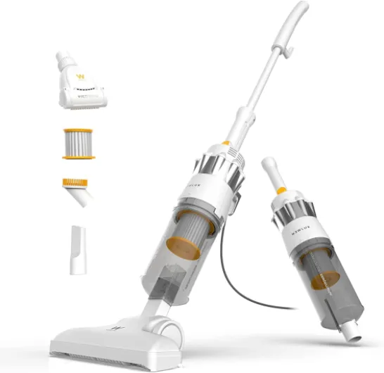 NEWLUX - Aspirateur Balai avec câble 2 en 1 V900, Vertical et à Main, 800 W, 2 L, 16,5 Kpa et Triple Sist - Filtré (F.HEPA) - Accessoire pour Animaux - 5 m d'action - Efficacité énergétique A (Blanc)