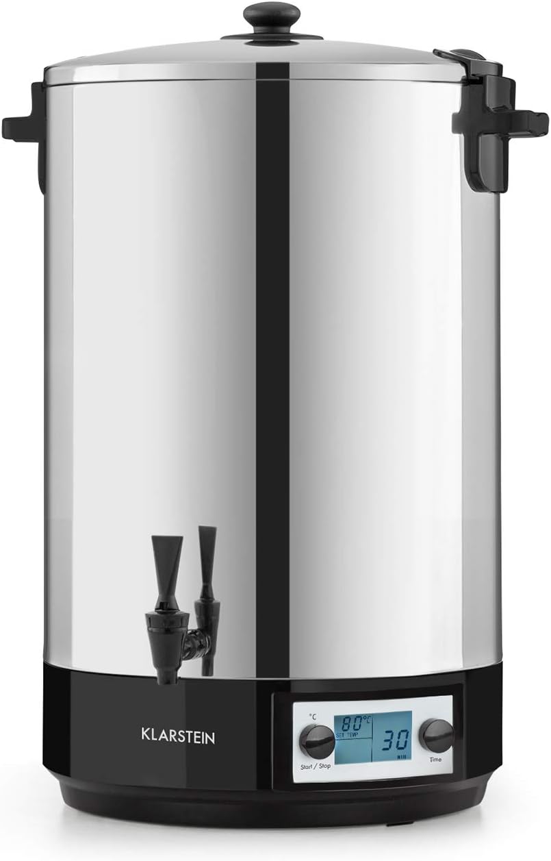KonfiStar 50 Digital - Stérilisateur automatique, Distributeur de boissons chaudes, 50 Litres, 2500 Watt, 30-100 °C, Minuterie, fonction réchauffage, acier inoxydable poli Konfistar Digital 50 L