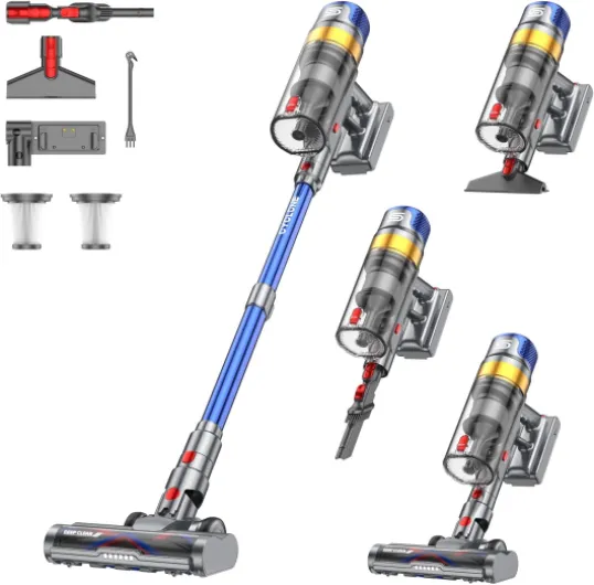 X8 Aspirateur Balai sans Fil, 48Kpa/580W/70Min Aspirateur sans Fil Puissant avec Écran Intelligent, Anti-Emmêlement, 1,6L Capacité Aspirateur Balai pour Tapis, Sols Durs et Poils d'animaux